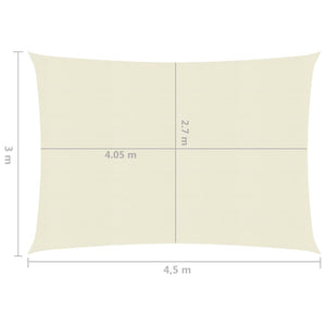 Vela Parasole 160 g/m² Crema 3x4,5 m in HDPE 311183