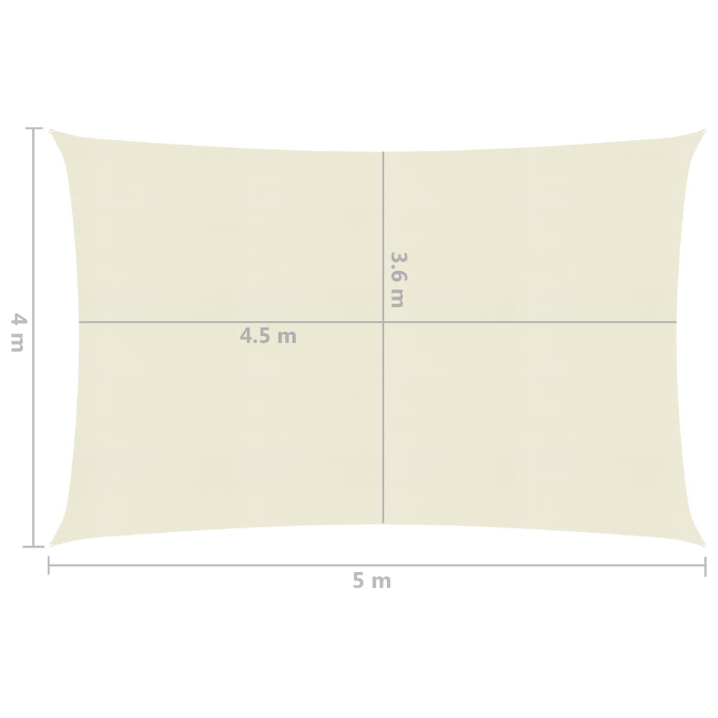 Vela Parasole 160 g/m² Crema 4x5 m in HDPE 