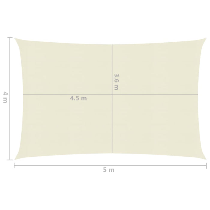 Vela Parasole 160 g/m² Crema 4x5 m in HDPE 