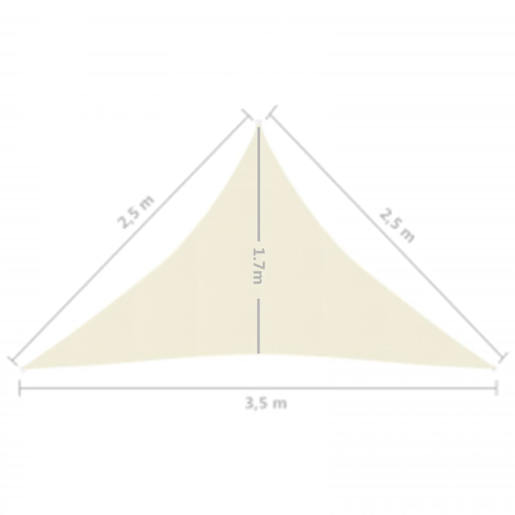 Vela Parasole 160 g/m² Crema 2,5x2,5x3,5 m in HDPE 311196