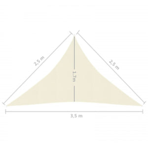 Vela Parasole 160 g/m² Crema 2,5x2,5x3,5 m in HDPE 311196