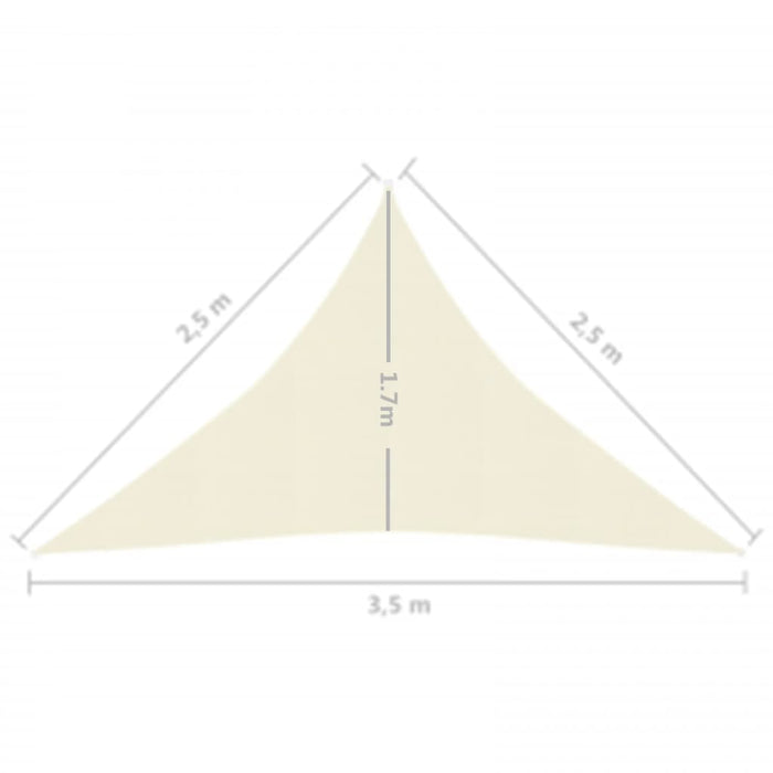 Vela Parasole 160 g/m² Crema 2,5x2,5x3,5 m in HDPE 311196