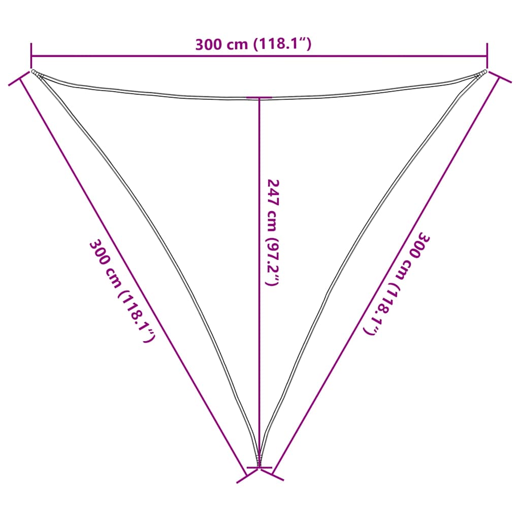 Vela Parasole 160 g/m² Crema 3x3x3 m in HDPE 311197