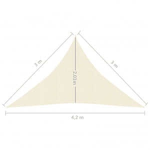 Vela Parasole 160 g/m² Crema 3x3x4,2 m in HDPE cod mxl 19443