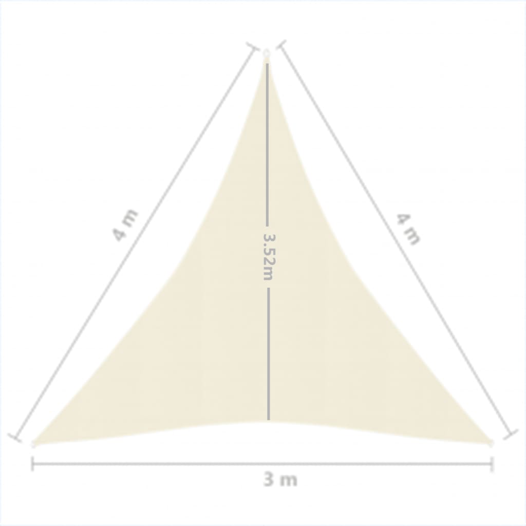 Vela Parasole 160 g/m² Crema 3x4x4 m in HDPE cod mxl 19488