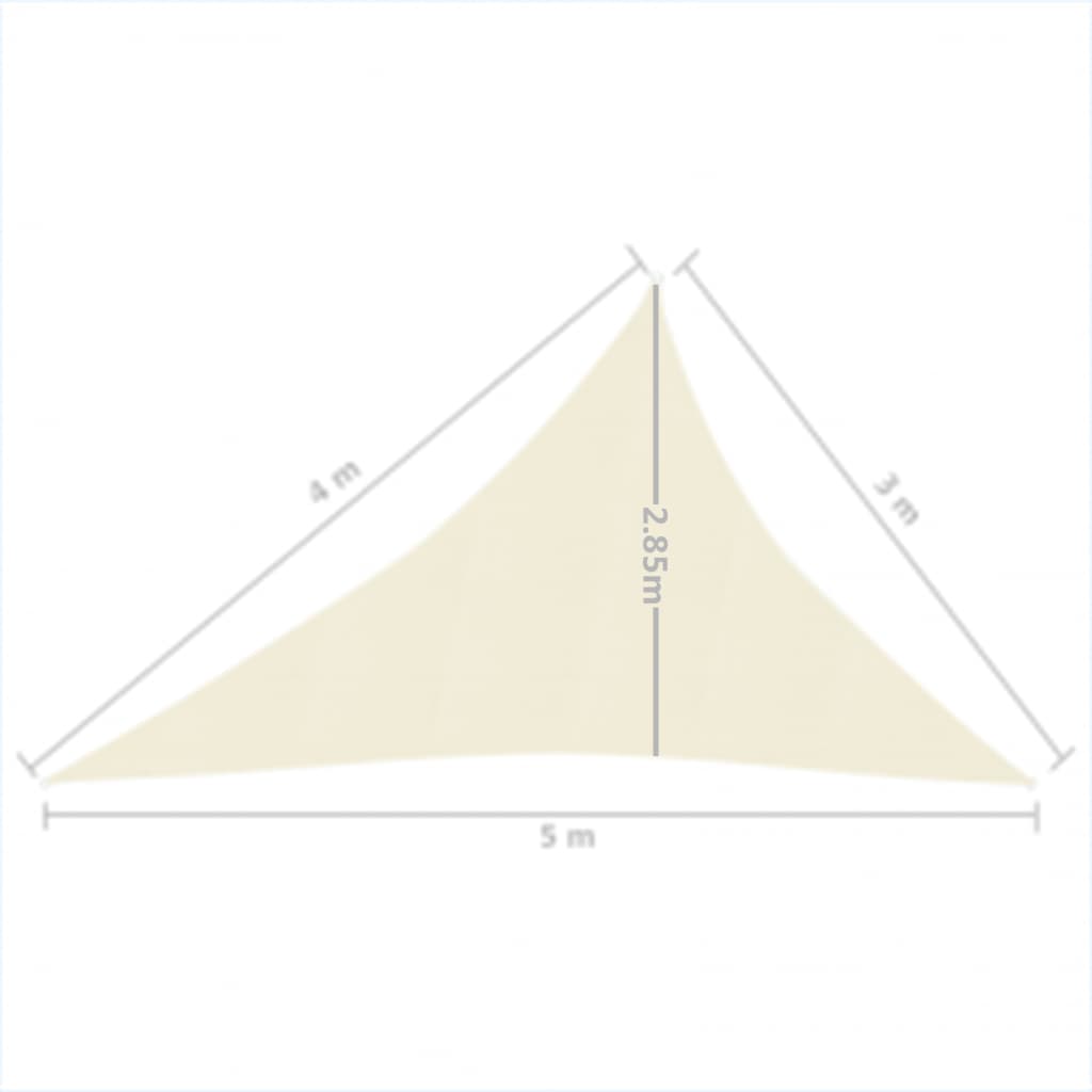 Vela Parasole 160 g/m² Crema 3x4x5 m in HDPE