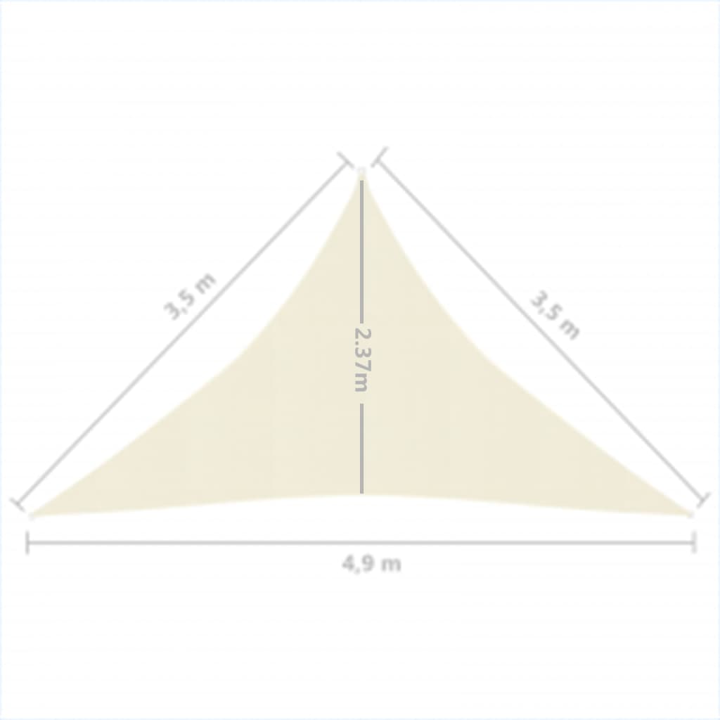 Vela Parasole 160 g/m² Crema 3,5x3,5x4,9 m in HDPE cod mxl 66555