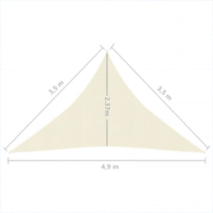 Vela Parasole 160 g/m² Crema 3,5x3,5x4,9 m in HDPE cod mxl 66555