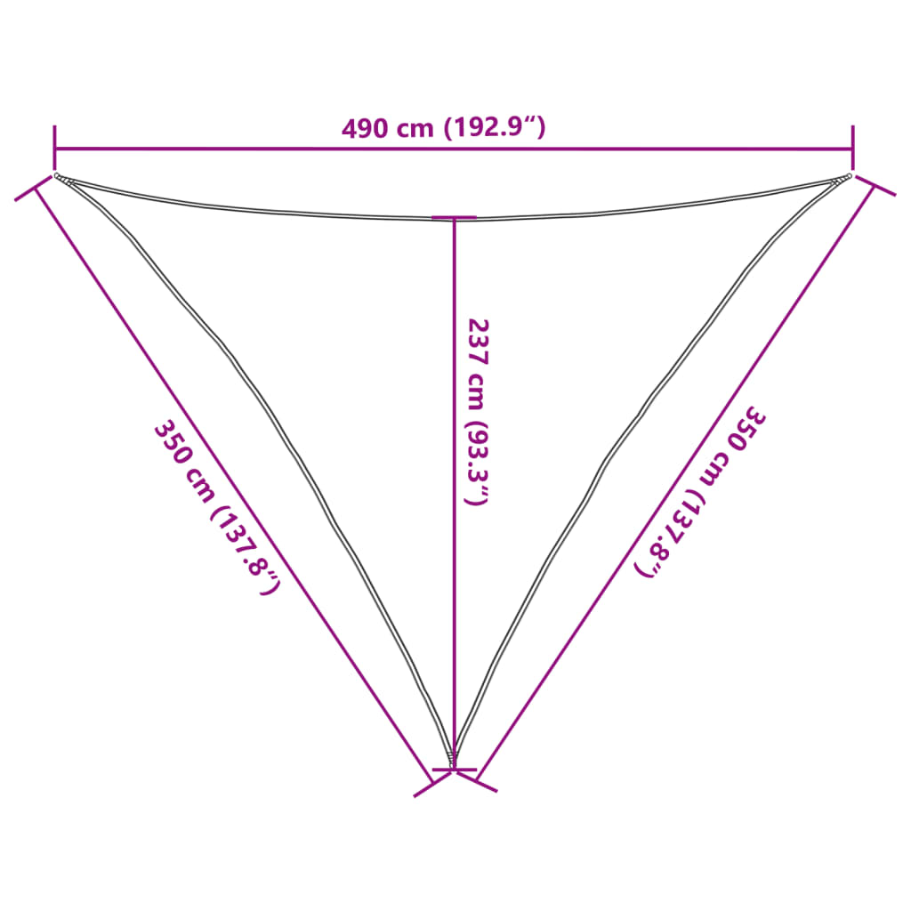 Vela Parasole 160 g/m² Crema 3,5x3,5x4,9 m in HDPE 311202