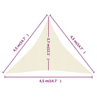 Vela Parasole 160 g/m² Crema 4,5x4,5x4,5 m in HDPE