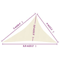 Vela Parasole 160 g/m² Crema 4x5x6,8 m in HDPE 311211