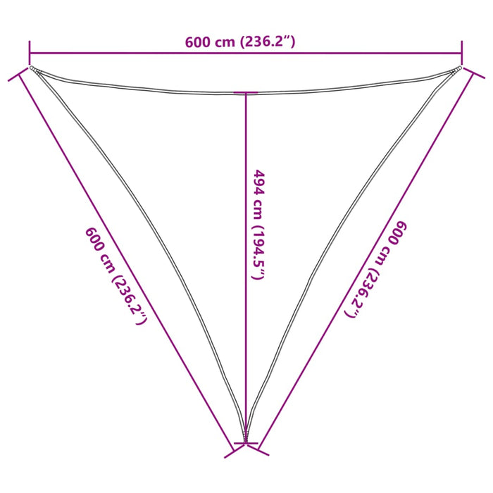 Vela Parasole 160 g/m² Crema 6x6x6 m in HDPE 311212