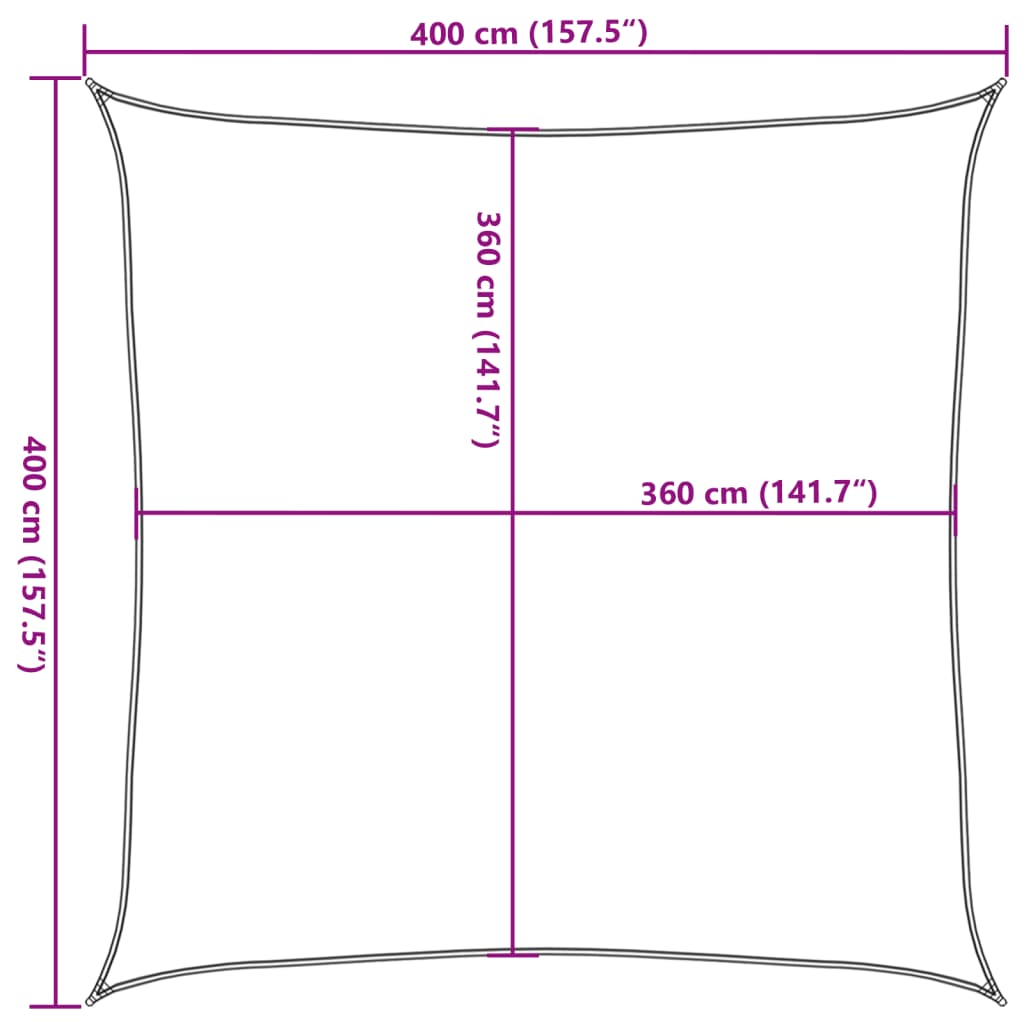 Vela Parasole 160 g/m² Bianca 4x4 m in HDPE 311221