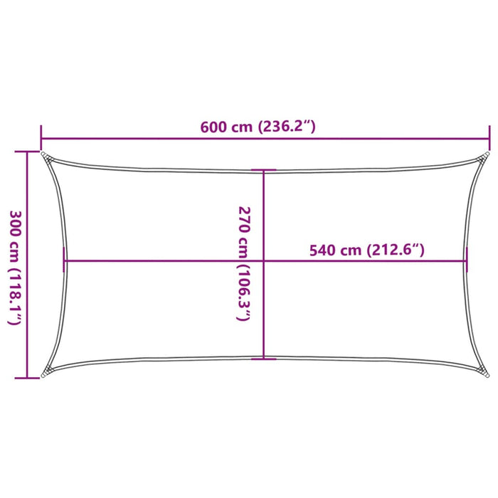 Vela Parasole 160 g/m² Bianca 3x6 m in HDPE 311240