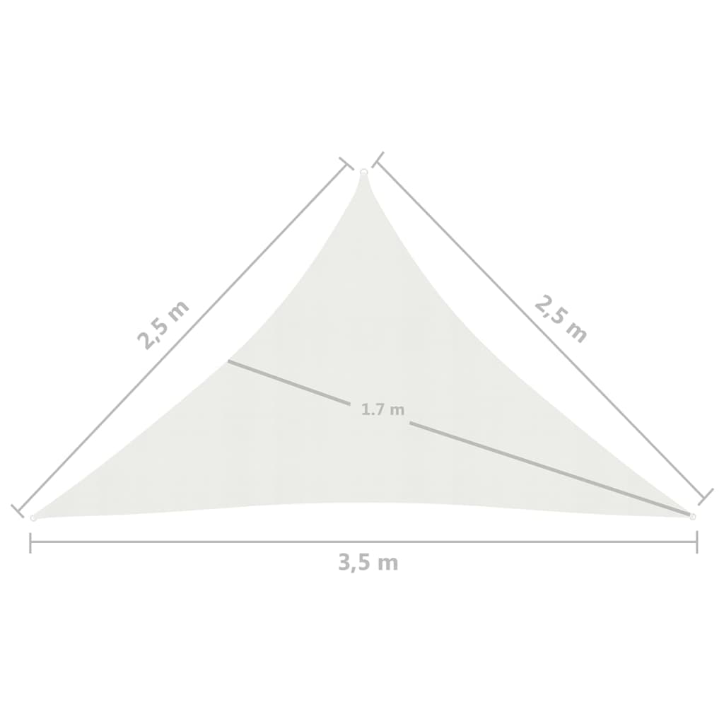 Vela Parasole 160 g/m² Bianca 2,5x2,5x3,5 m in HDPE cod mxl 42194