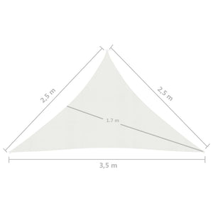 Vela Parasole 160 g/m² Bianca 2,5x2,5x3,5 m in HDPE cod mxl 42194