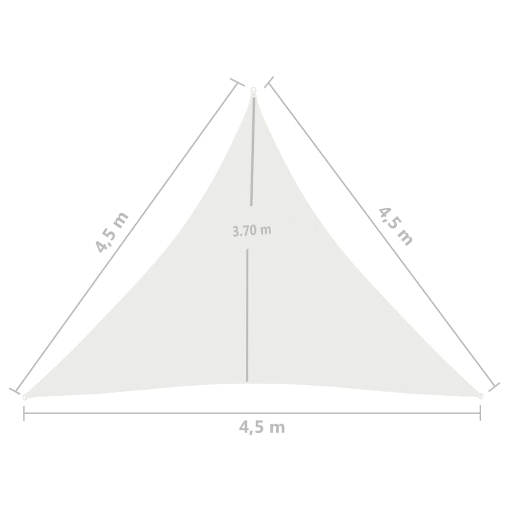 Vela Parasole 160 g/m² Bianca 4,5x4,5x4,5 m in HDPE