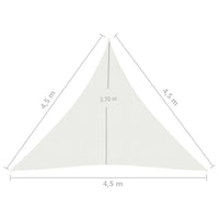 Vela Parasole 160 g/m² Bianca 4,5x4,5x4,5 m in HDPE