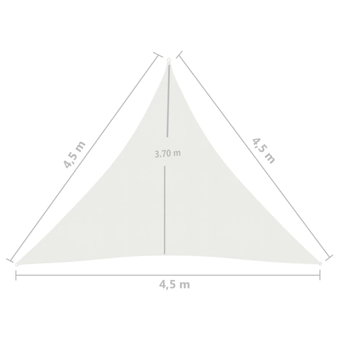 Vela Parasole 160 g/m² Bianca 4,5x4,5x4,5 m in HDPE