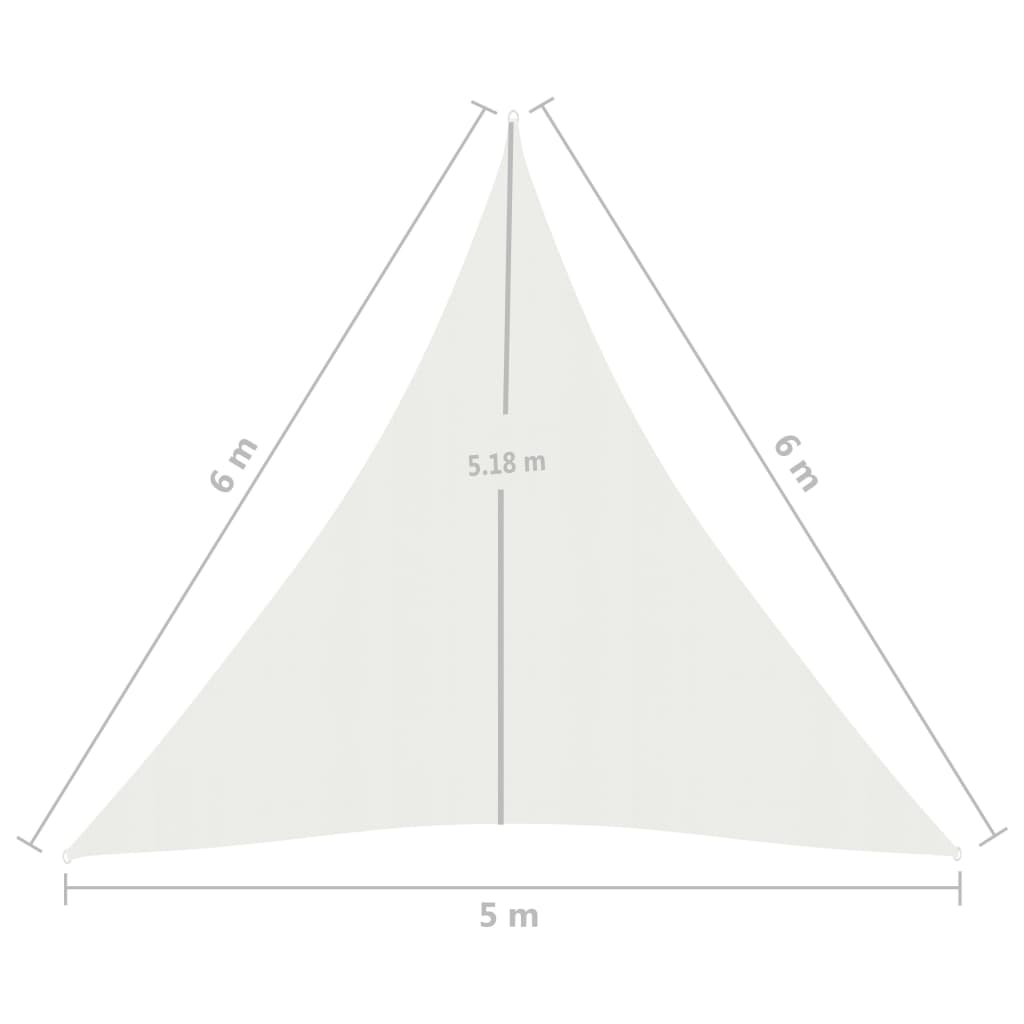 Vela Parasole 160 g/m² Bianca 5x6x6 m in HDPE