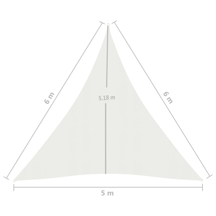 Vela Parasole 160 g/m² Bianca 5x6x6 m in HDPE