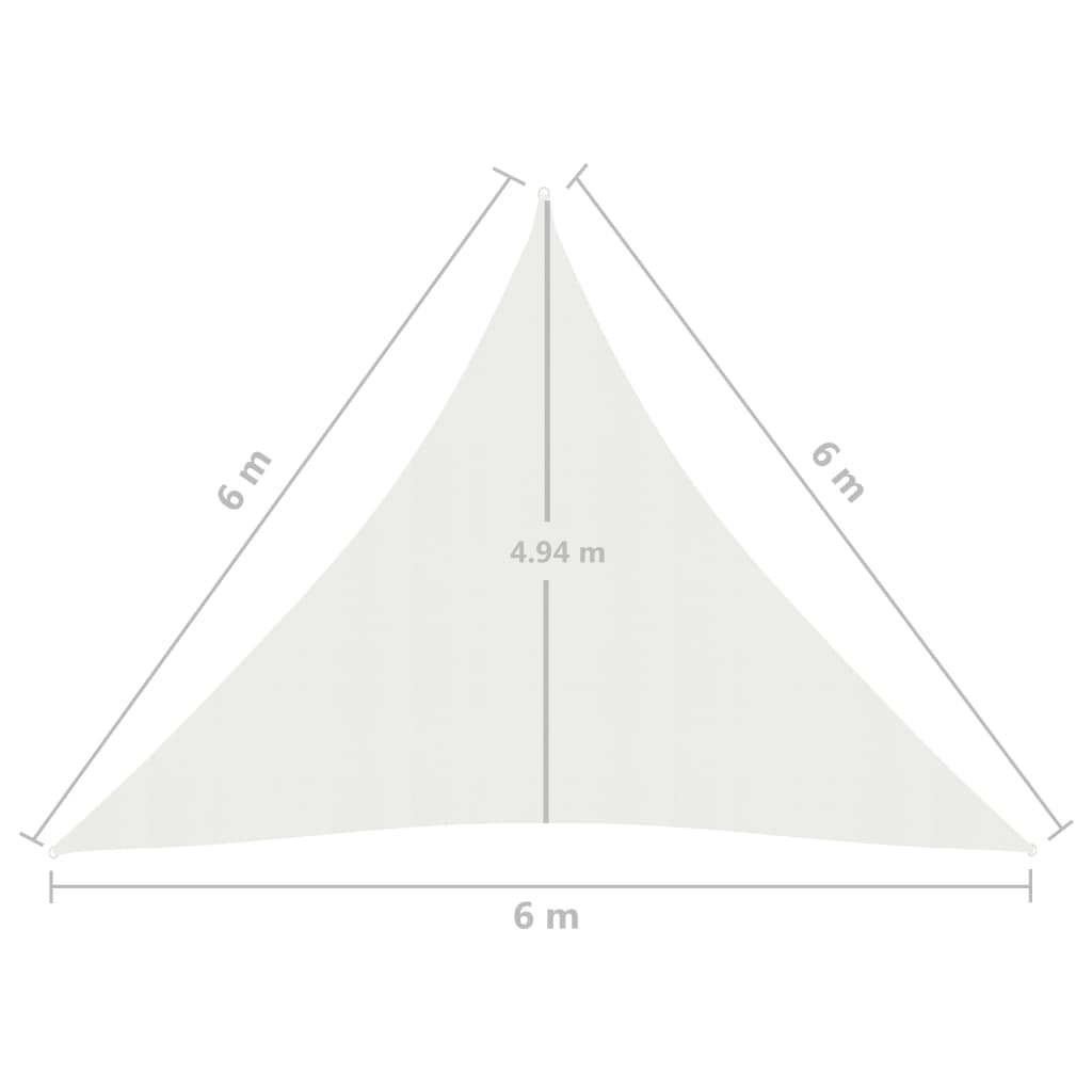 Vela Parasole 160 g/m² Bianca 6x6x6 m in HDPE