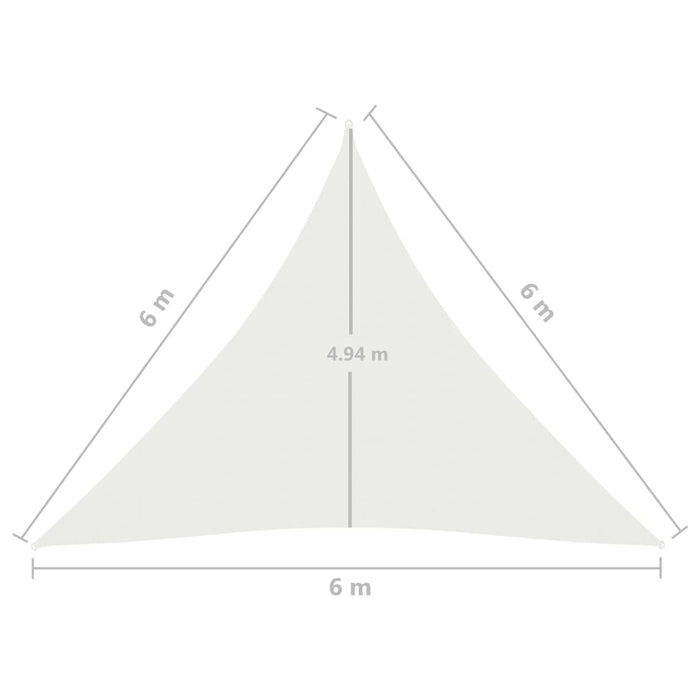 Vela Parasole 160 g/m² Bianca 6x6x6 m in HDPE