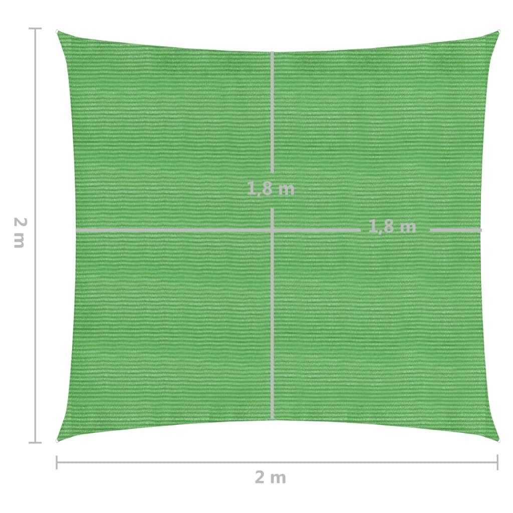 311272 Sunshade Sail 160 g/m² Light Green 2x2 m HDPE cod mxl 21899