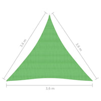 Vela Parasole 160 g/m² Verde Chiaro 3,6x3,6x3,6 m in HDPE 311308