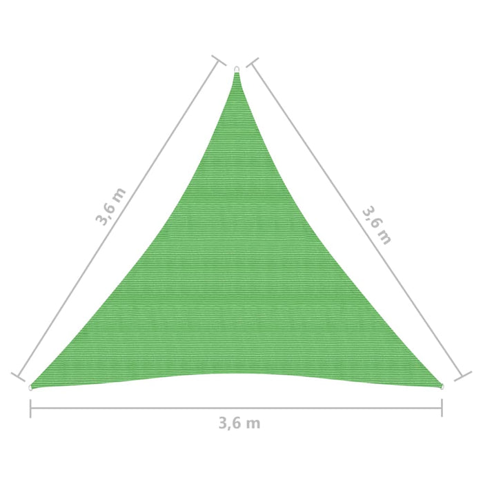 Vela Parasole 160 g/m² Verde Chiaro 3,6x3,6x3,6 m in HDPE 311308