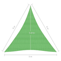 Vela Parasole 160 g/m² Verde Chiaro 5x6x6 m in HDPE