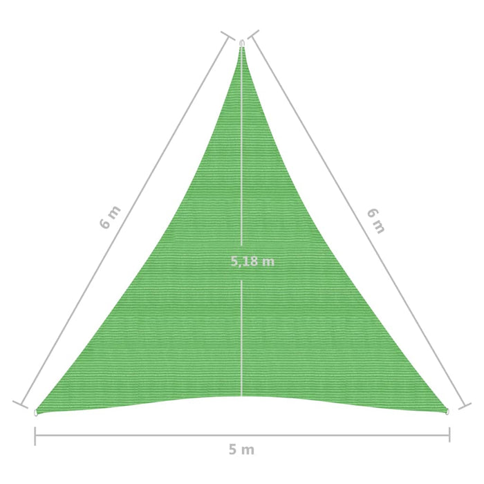 Vela Parasole 160 g/m² Verde Chiaro 5x6x6 m in HDPE