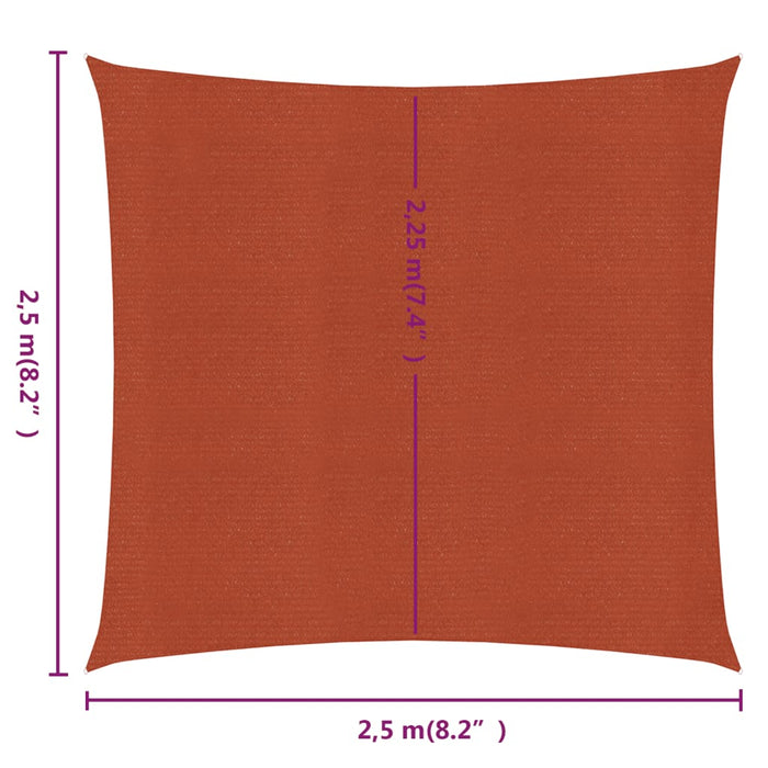 Vela Parasole 160 g/m² Quadrata Terracotta 2,5x2,5 m in HDPE 311328