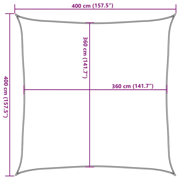 Vela Parasole 160 g/m² Terracotta 4x4 m in HDPE 311331