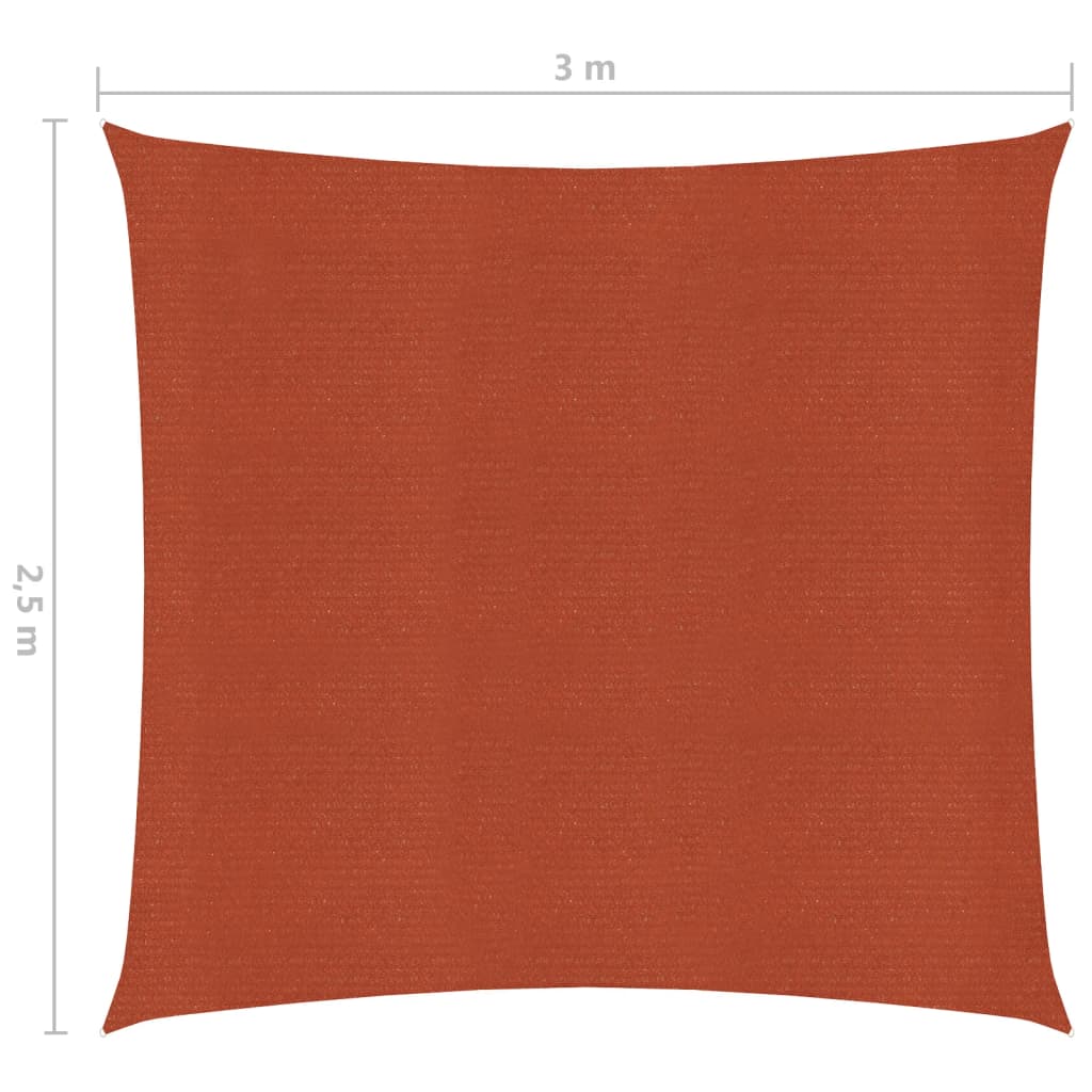 Vela Parasole 160 g/m² Terracotta 2,5x3 m in HDPE cod mxl 24770