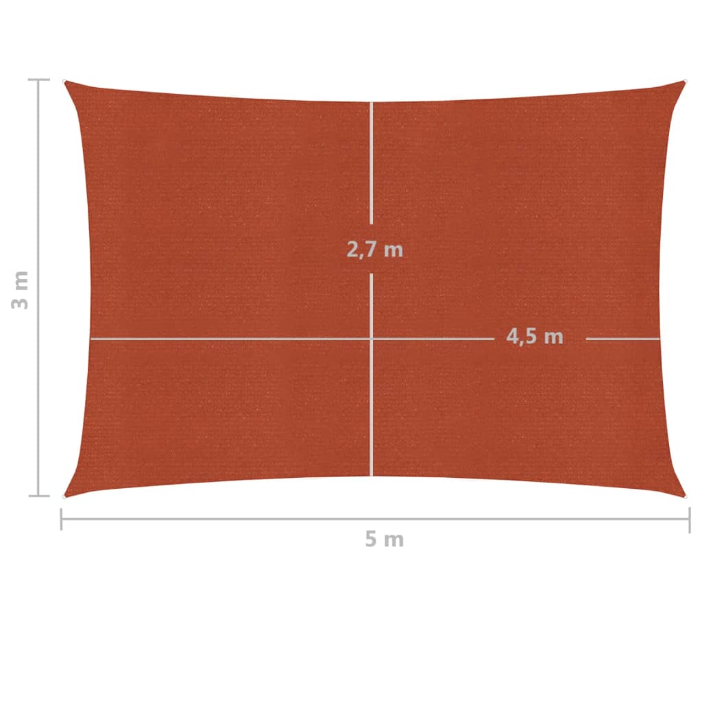 Vela Parasole 160 g/m² Terracotta 3x5 m in HDPE 311349