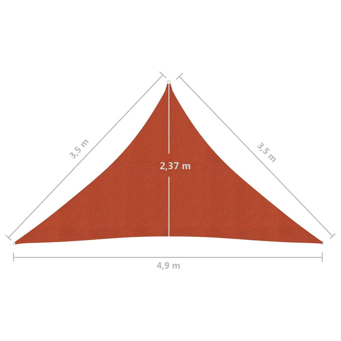 Vela Parasole 160 g/m² Terracotta 3,5x3,5x4,9 m in HDPE 311367