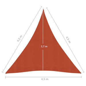 Vela Parasole 160 g/m² Terracotta 4,5x4,5x4,5 m in HDPE cod mxl 24279