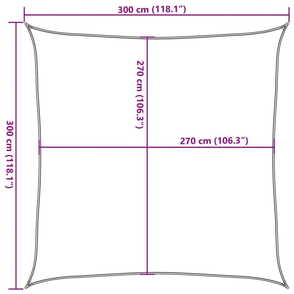 Vela Parasole 160 g/m² Grigio Talpa 3x3 m in HDPE 311384