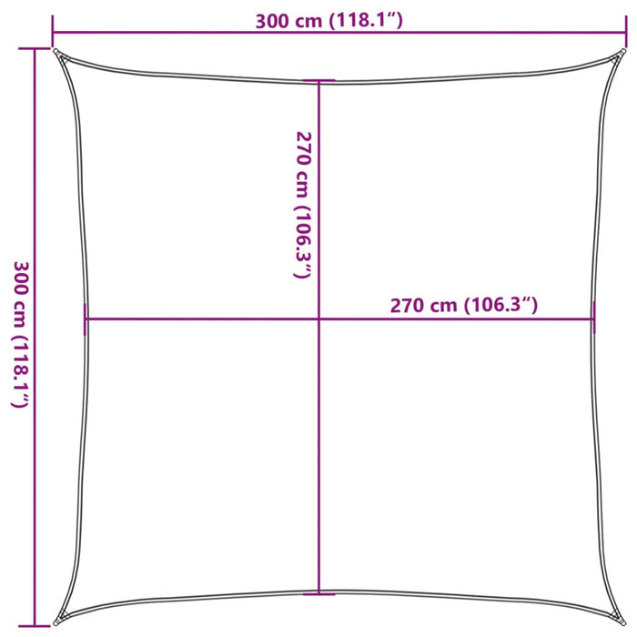 Vela Parasole 160 g/m² Grigio Talpa 3x3 m in HDPE 311384