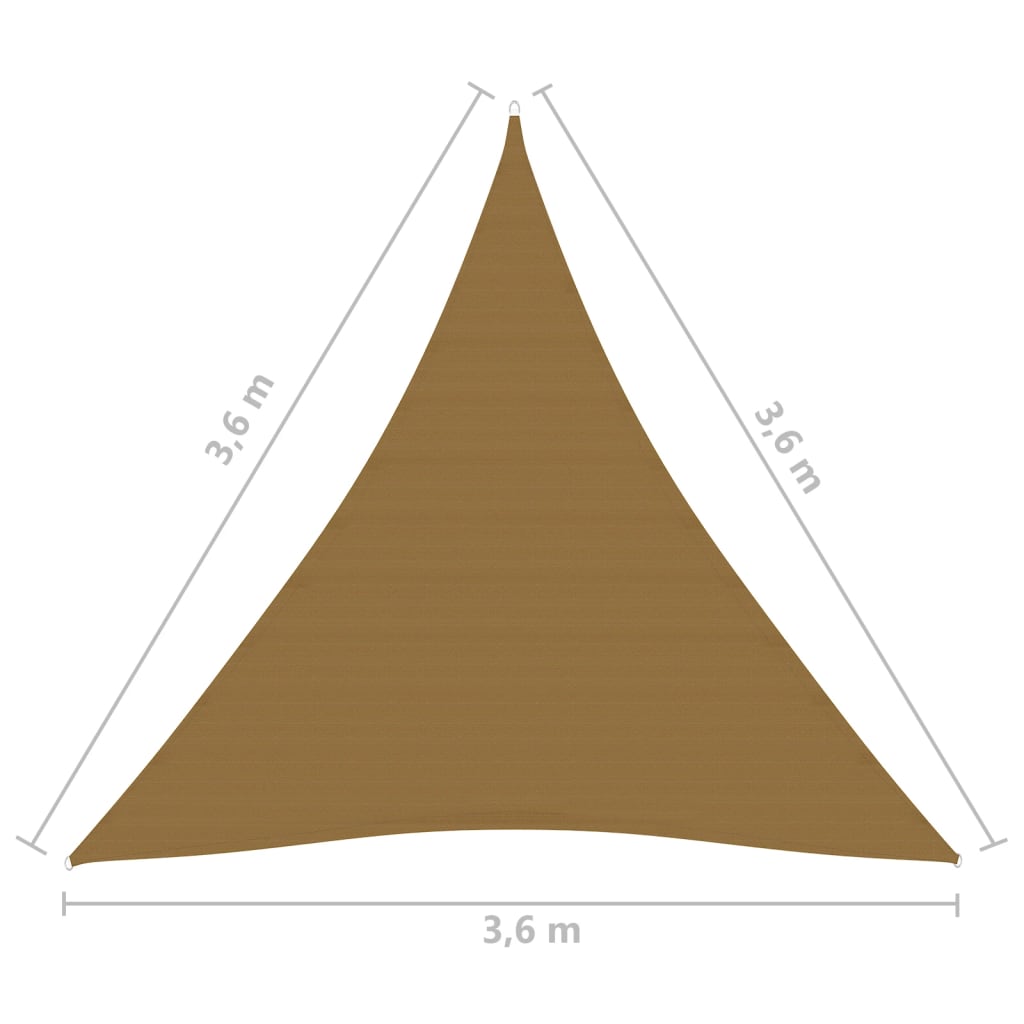 Vela Parasole 160 g/m² Grigio Talpa 3,6x3,6x3,6 m in HDPE 311418