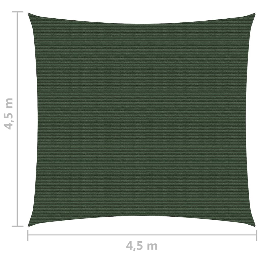 Vela Parasole 160 g/m² Verde Scuro 4,5x4,5 m in HDPE