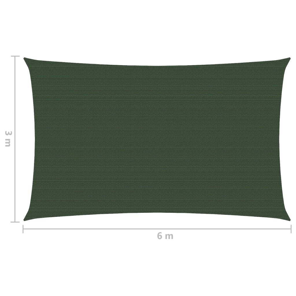 Vela Parasole 160 g/m² Verde Scuro 3x6 m in HDPE 311460