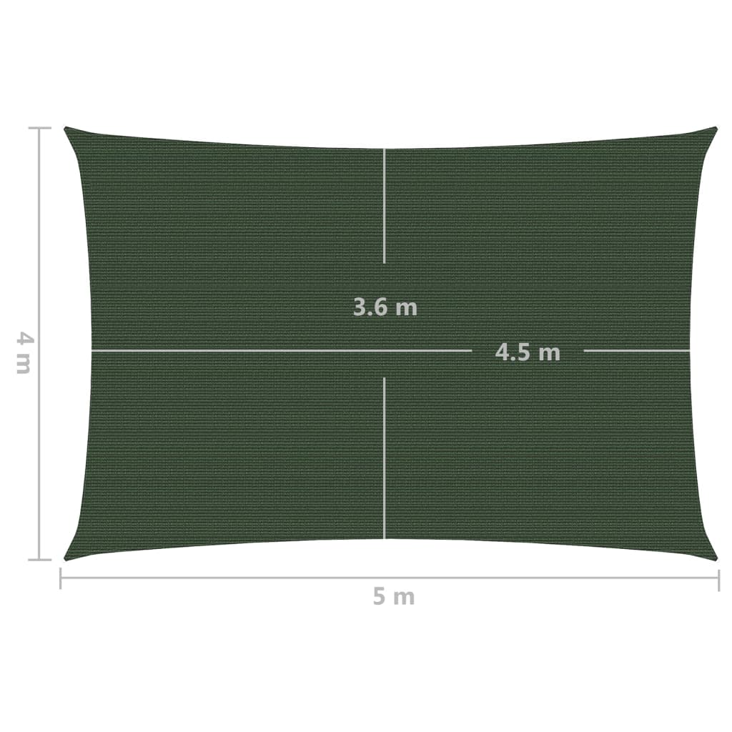 Vela Parasole 160 g/m² Verde Scuro 4x5 m in HDPE 311463