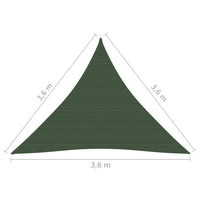 Vela Parasole 160 g/m² Verde Scuro 3,6x3,6x3,6 m in HDPE cod mxl 25441