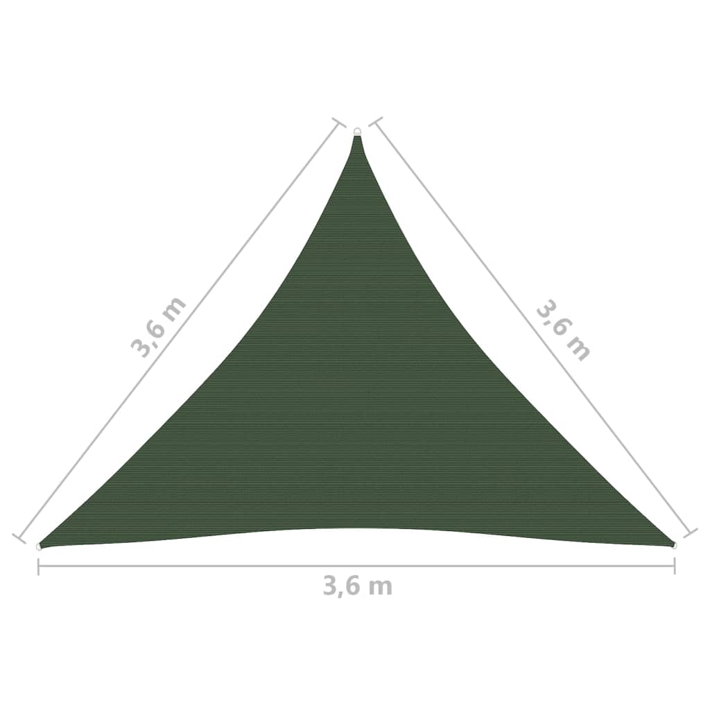 Vela Parasole 160 g/m² Verde Scuro 3,6x3,6x3,6 m in HDPE 311473