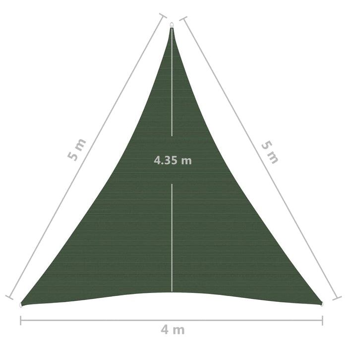 Vela Parasole 160 g/m² Verde Scuro 4x5x5 m in HDPE