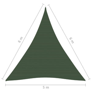 Vela Parasole 160 g/m² Verde Scuro 5x6x6 m in HDPE