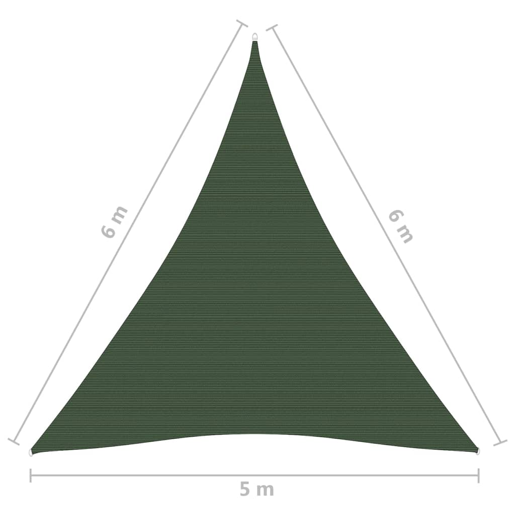 Vela Parasole 160 g/mq Verde Scuro 5x6x6 m in HDPE cod 9338