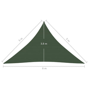 Vela Parasole 160 g/m² Verde Scuro 5x5x6 m in HDPE